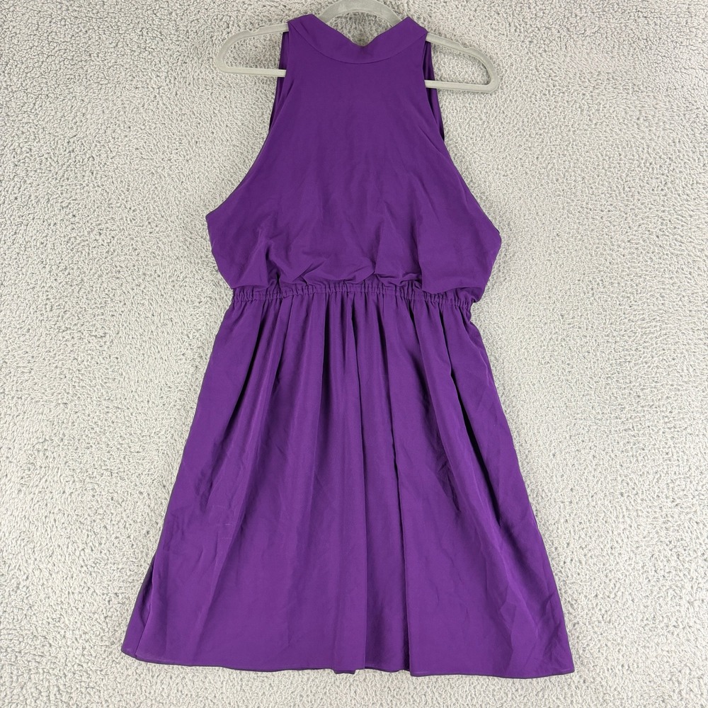 Alice + Olivia Debbie‎ Dress Womens M Purple Silk Blend Halter Neck C105548690